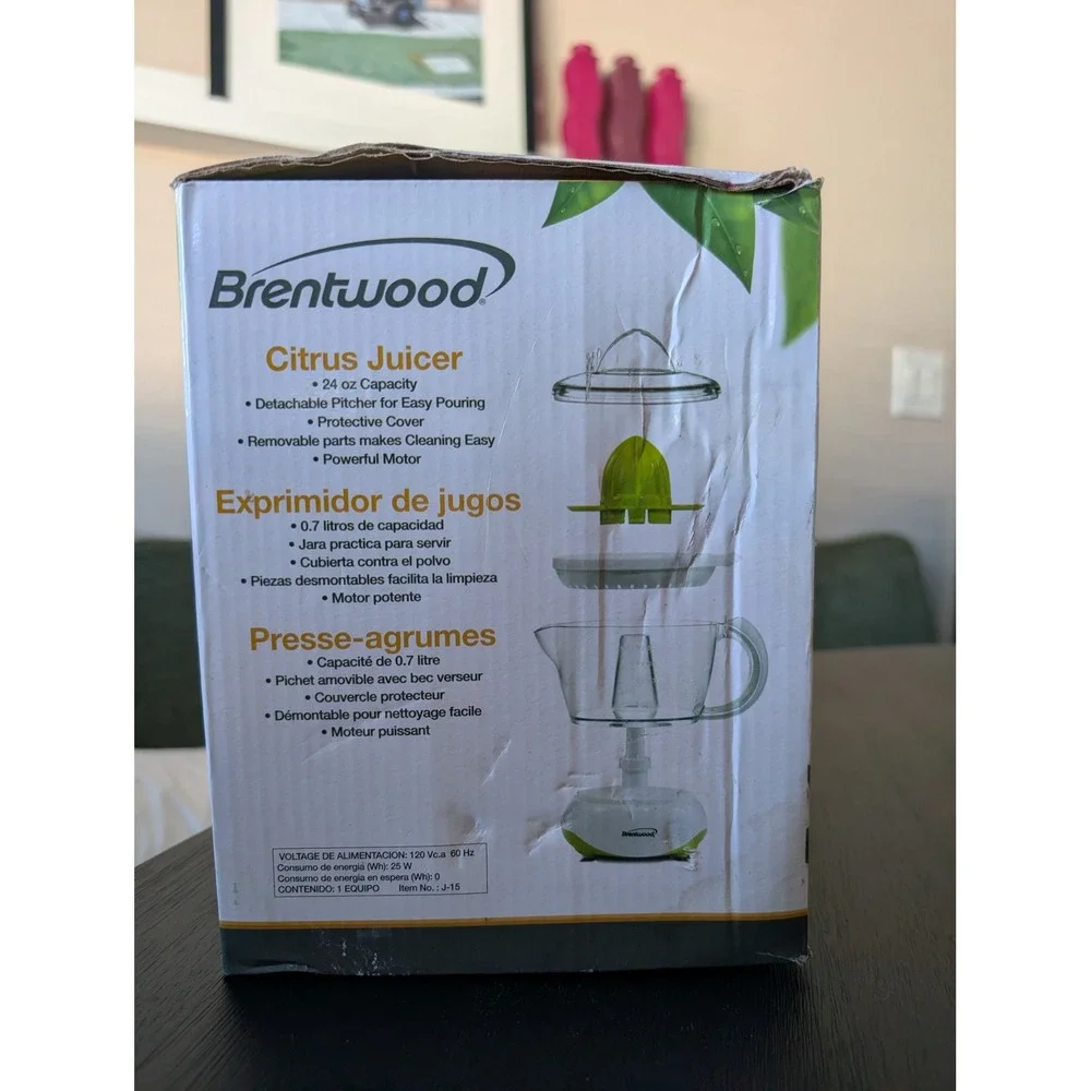 Brentwood Electric Citrus Orange Juicer 24oz Detachable Parts Pitcher New